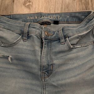 American Eagle Outfitters Women's Sky Blue High Rise Jeans